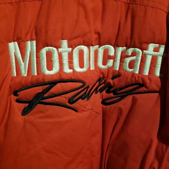 Vintage 80's MOTORCRAFT RACING Jacket L 80s Red coat/jacket Racer Coat - Picture 2 of 8